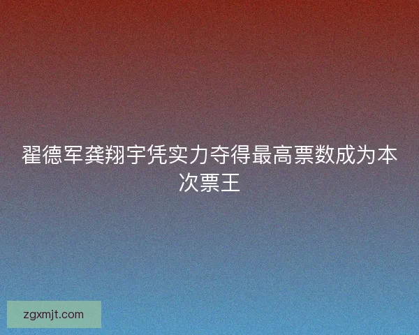 翟德军龚翔宇凭实力夺得最高票数成为本次票王