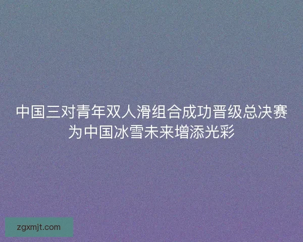 中国三对青年双人滑组合成功晋级总决赛为中国冰雪未来增添光彩 中国三对青年双人滑组合成功晋级总决赛为中国冰雪未来增添光彩